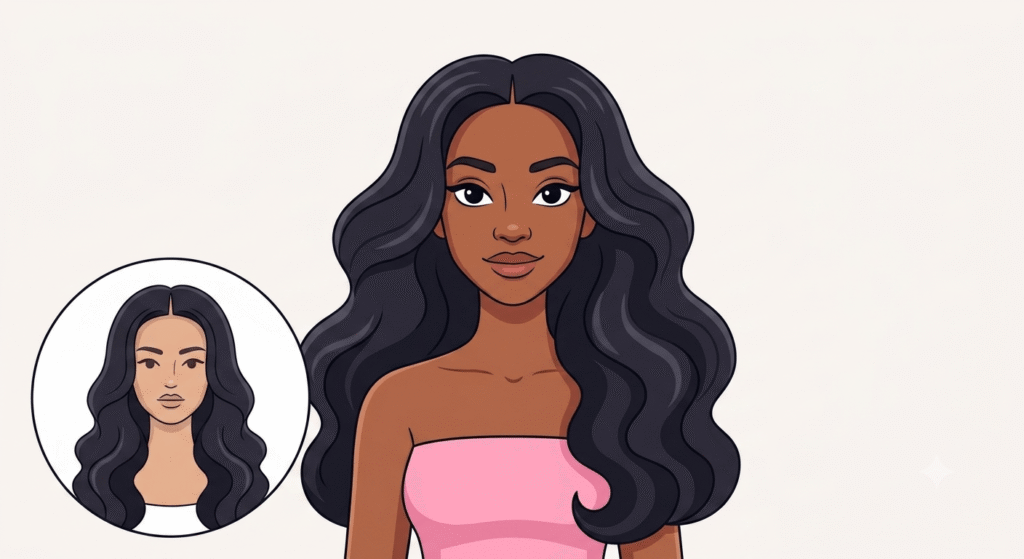glueless wig illustration